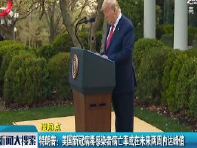 特朗普：美国新冠病毒感染者病亡率或在未来两周内达峰值