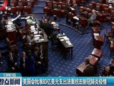 美国会批准83亿美元支出法案抗击新冠肺炎疫情