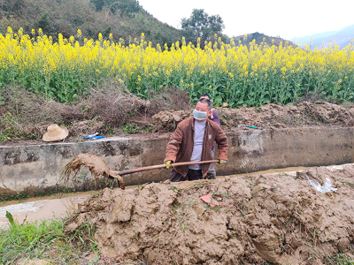 莲花县坊楼镇：清理灌溉水渠  为春耕生产铺路
