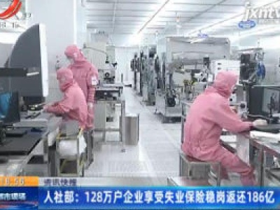 人社部：128万户企业享受失业保险稳岗返还186亿