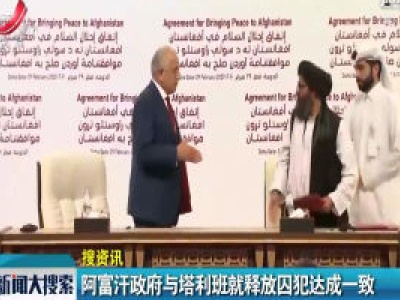 阿富汗政府与塔利班就释放囚犯达成一致