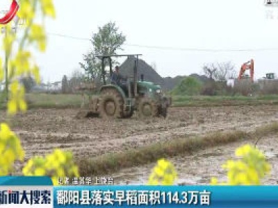 鄱阳县落实早稻面积114.3万亩