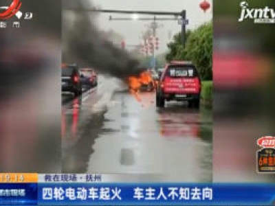 【救在现场】抚州：四轮电动车起火 车主人不知去向