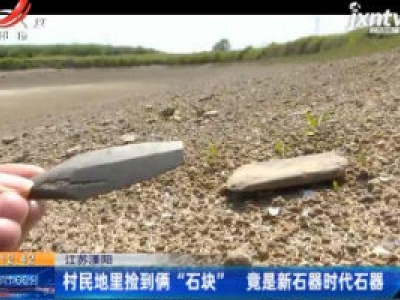 江苏溧阳：村民地里捡到俩“石块”  竟是新石器时代石器