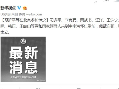 习近平等在北京参加悼念