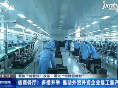【聚焦“放管服”改革 曝光“怕慢假庸散”】省商务厅：多措并举 推动外贸外资企业复工复产
