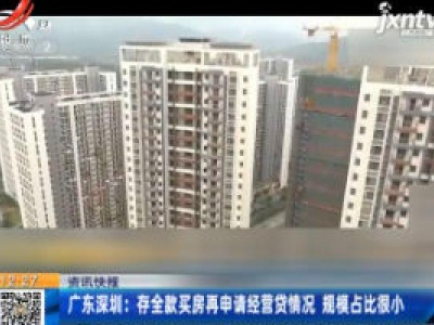广东深圳：存全款买房再申请经营贷情况 规模占比很小
