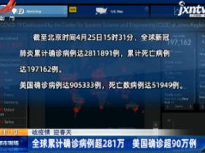 【战疫情 迎春天】全球累计确诊病例超281万 美国确诊超90万例