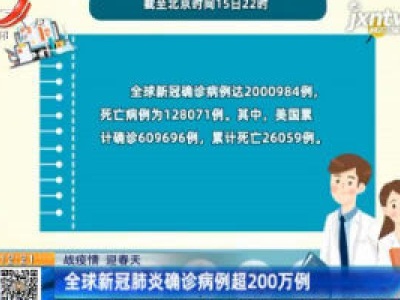 【战疫情 迎春天】全球新冠肺炎确诊病例超200万例