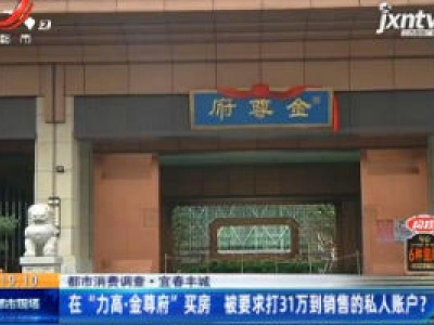 【都市消费调查】宜春丰城：在“力高·金尊府”买房 被要求打31万到销售的私人账户？