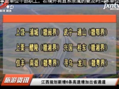 江西规划新增6条高速增加出省通道