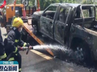 杭瑞高速：皮卡车高速路发生自燃 交警联合多部门快速救援