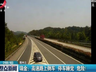 瑞金：高速路上倒车 停车睡觉 危险！