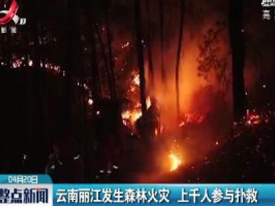 云南丽江发生森林火灾 上千人参与扑救