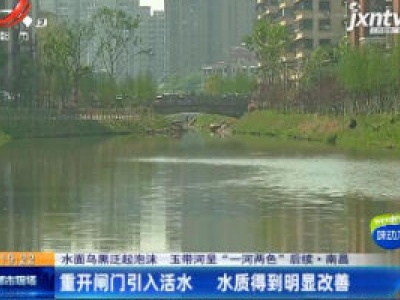 【水面乌黑泛起泡沫 玉带河呈“一河两色”后续】南昌：重开闸门引入活水 水质得到明显改善