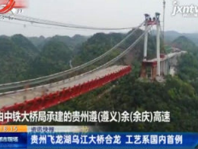 贵州飞龙湖乌江大桥合龙 工艺系国内首例