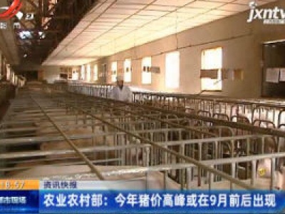 农业农村部：2020年猪价高峰或在9月前后出现