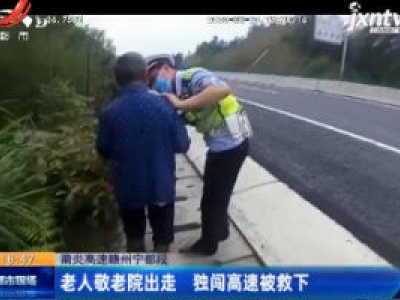 莆炎高速赣州宁都段：老人敬老院出走 独闯高速被救下