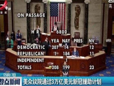 美众议院通过3万亿美元新冠援助计划