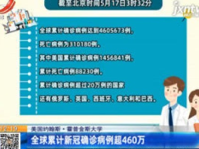 美国约翰斯·霍普金斯大学：全球累计新冠确诊病例超460万