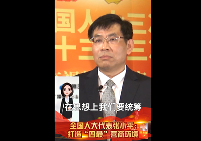 全国人大代表张小平：打造“四最”营商环境