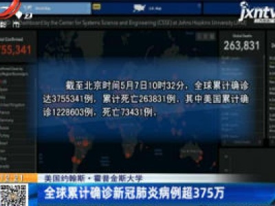 美国约翰斯·霍普金斯大学：全球累计确诊新冠肺炎病例超375万