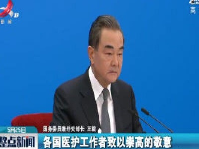 【关注全国两会】王毅：向各国医护工作者致以崇高敬意