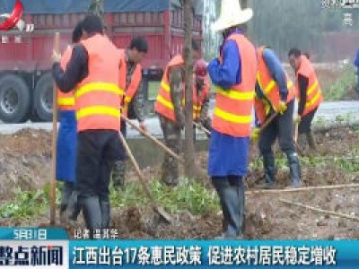 江西出台17条惠民政策 促进农村居民稳定增收