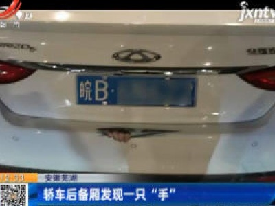 安徽芜湖：轿车后备厢发现一只“手