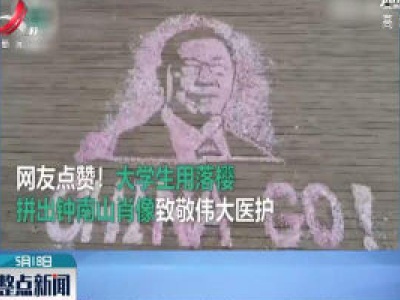 辽宁大连：大学生落樱拼肖像