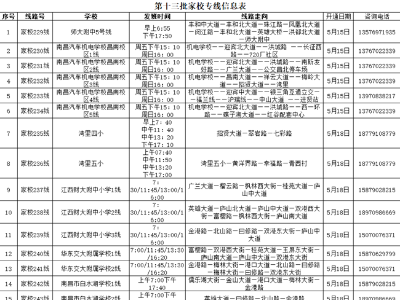 南昌再开通72条家校专线并优化调整9条