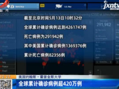 美国约翰斯·霍普金斯大学：全球累计确诊病例超420万例