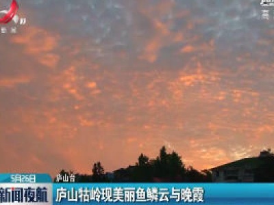 庐山牯岭现美丽鱼鳞云与晚霞