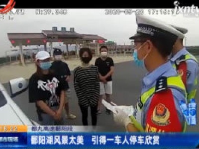都九高速鄱阳段：鄱阳湖风景太美 引得一车人停车欣赏