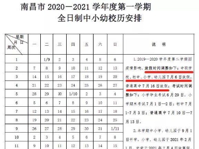 再上课33天！南昌中小学暑假放假时间确定 