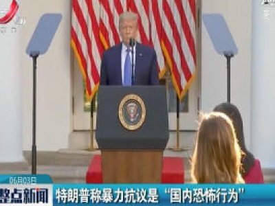 特朗普称暴力抗议是“国内恐怖行为”