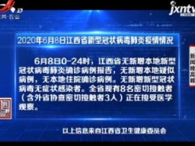 2020年6月8日江西省新型冠状病毒肺炎疫情情况