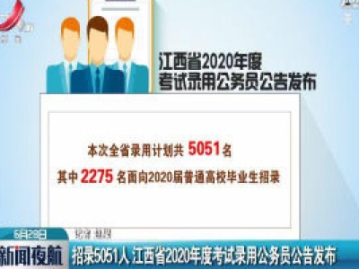 招录5051人 江西省2020年度考试录用公务员公告发布