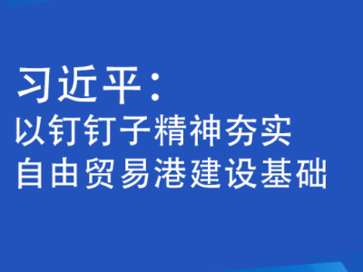 联播+丨习近平：以钉钉子精神夯实自由贸易港建设基础