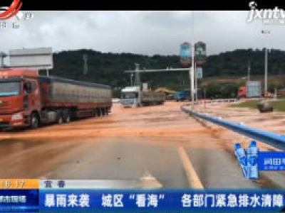 宜春：暴雨来袭 城区“看海” 各部门紧急排水清障