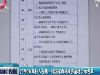 江西6家单位入围第一批国家森林康养基地公示名单