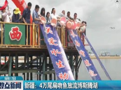 新疆：4万尾扁吻鱼放流博斯腾湖