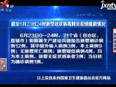 截至6月23日24时新型冠状病毒肺炎疫情最新情况