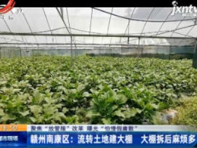 【聚焦“放管服”改革 曝光“怕慢假庸散”】赣州南康区：流转土地建大棚 大棚拆后麻烦多