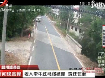 赣州赣县区：老人牵牛过马路被撞 责任在谁