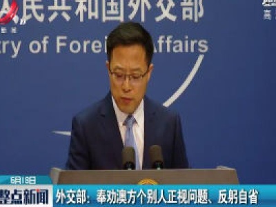 外交部：奉劝澳方个别人正视问题、反躬自省
