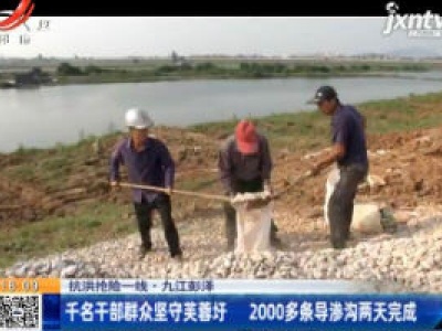 【抗洪抢险一线】九江彭泽：千名千部群众坚守芙蓉圩 2000多条导渗沟两天完成