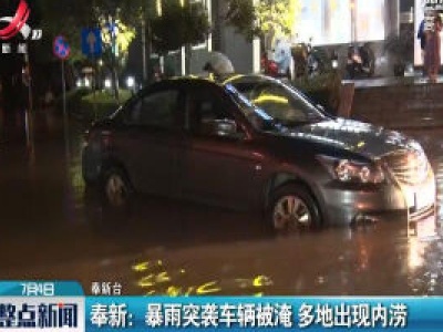 奉新：暴雨突袭车辆被淹 多地出现内涝