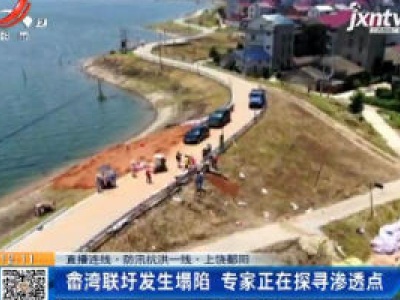 【直播连线·防汛抗洪一线】上饶鄱阳：畲湾联圩发生塌陷 专家正在探寻渗透点