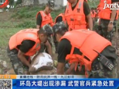 【直播连线·防汛抗洪一线】九江彭泽：环岛大堤出现渗漏 武警官兵紧急处置